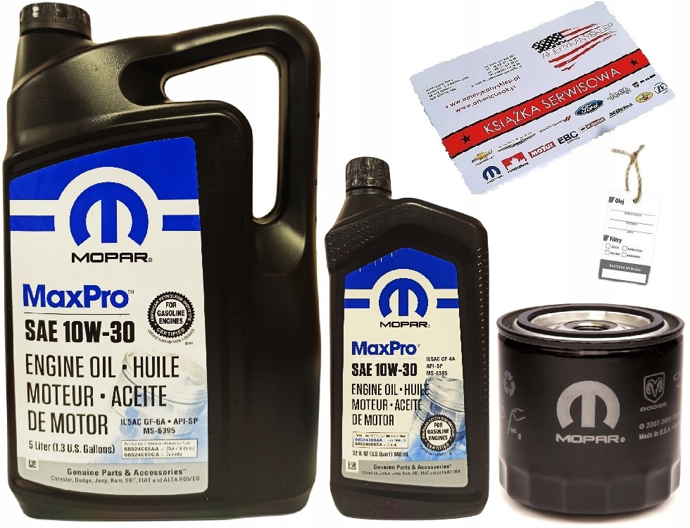 Mopar 10W30 6L + filter MO-090 (PH16) + Freebies