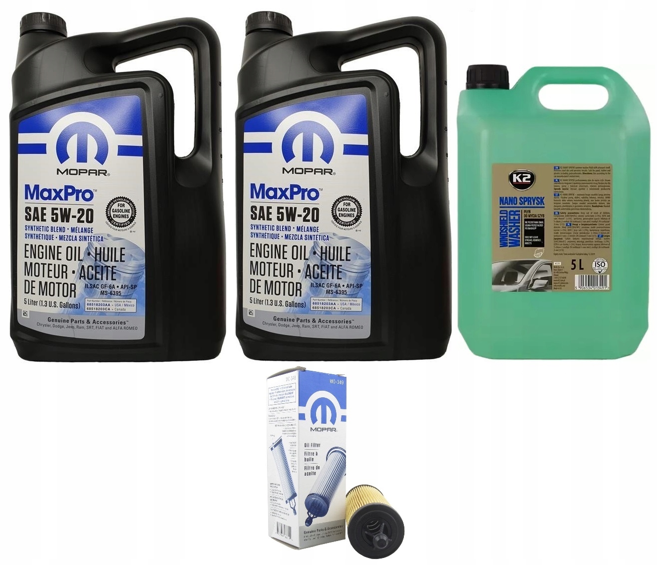 MOPAR 5W20 10L+filter 68191349AB/MO-349 DODGE JEEP