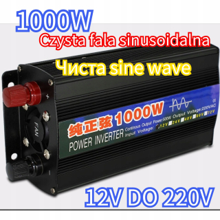 Prevodník automobilu 12V 230V 500/1000W Sinus