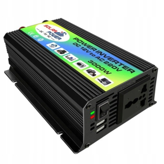 Invertor do auta 12 V 220 V 3000 W Pure Sinusoidálny menič