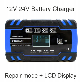 Klinový remeň kosačky - Automatický usmerňovač NEO 6-12V LCD 4A Nabíjačka