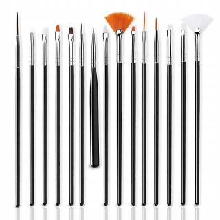 Naviják na offroad - 15-dielna súprava dizajnu mriežky na nechty Art Brush