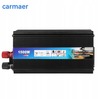 Menič napätia do auta 1500 W invertor automobilov 12 V 220V menič
