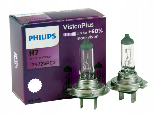 Žiarovky - 2 ks Philips Vision Plus +60% H7 12V 55 W žiarovky