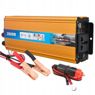 Napäťový menič do auta 2000 W invertor automobilov 12 V 220V menič