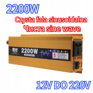 Invertor do auta 2200 W čistá sínusová vlna 12V až 220