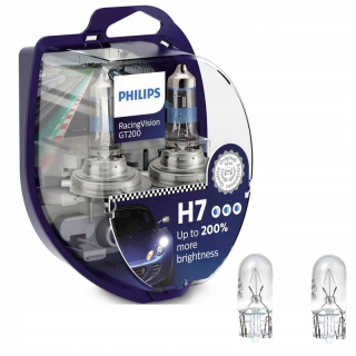 Žiarovky - 2x Philips H7 Racing Vision GT200 + 200% + zadarmo