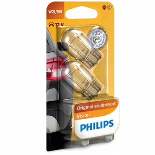 Žiarovky - 2x žiarovka Philips W21/5W W3X16Q 12V Vision +30%
