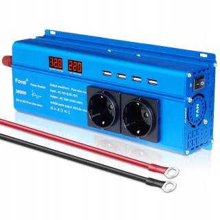 Invertor do auta 3000W 12V 220V čistý sínusový menič