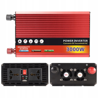 Invertor do auta 3000 W 24V 220V Čistá sínusová vlna