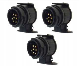 Zásuvka pre prívesný vozík - 3x redukcia adaptéra adaptéra 13/7 PIN (3 ks)