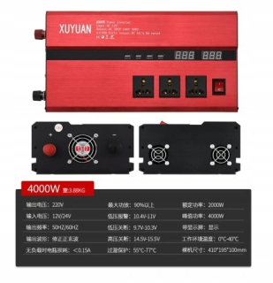 Invertor do auta 4000W menič 12 V až 220 V zásuvka