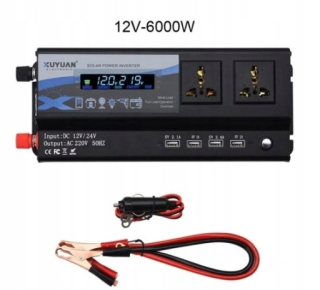 Konvertor do auta 6000W invertor inteligentný menič 12 V 220V