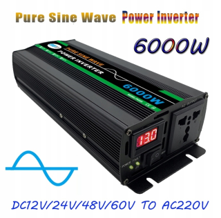 Napäťový menič do auta 6000W Sinusoidal 12V 220V