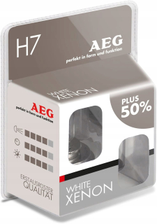 Žiarovky - AEG žiarovka H7 biela xenón +50% 60/55 W P43T 2 ks