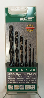 Vrtak, vrtáky - Alpen Metal HSS SPM 6 ks vŕtačky