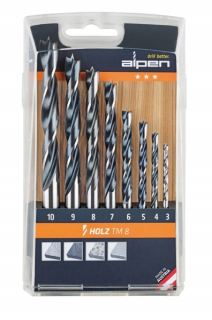 Vrtak, vrtáky - Alpen Drevená vŕtačka sada Holz 3-10 mm 8ks