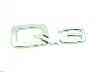 Audi Emblem Q3 nápis Chrome pečiatka