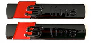 Audi s line Emblem Emblem nápis nápis čierne logo