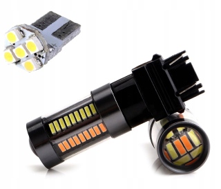 Žiarovky - Duálna farba P27/7W 66 LED 4014 3157 biela + oranžová