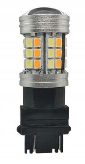Žiarovky - Dvojfarebná P27/7W LED 3157 biela + oranžová