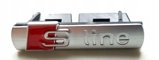 Znak, známka S línia - Audi Metal, strieborná podložka
