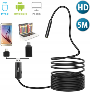 Profesionálna endoskopická kamera - USB 2,0MP endoskop HD 5M - 2in1