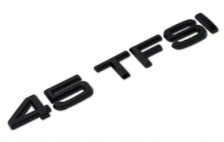 Čierny znak Audi 45 TFSI Logo Pečiatka dozadu