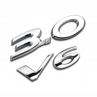 Známka nápisu EMBLEM JAGUAR V6 3.0 Chrome
