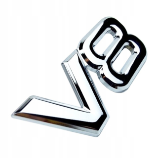V8 Emblem Chrome Metal Mercedes Audi Jeep Hit