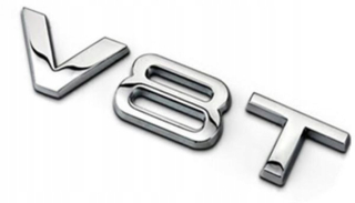 V8T EMBLEM Chrome 3D páska + Šablóna Hit