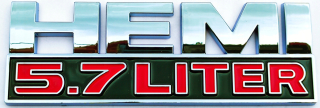 Logo Emblem nápis hemi známka 5.7 Chrome Metal