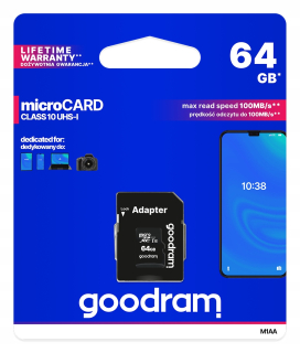Goodram Micro SDXC Card 64 GB + Adaptér 100 MB/S