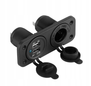USB X2 12V / 24V Montážna objímka