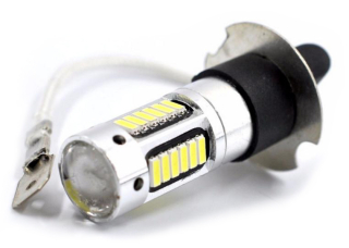 Žiarovky - H3 LED 30 SMD 4014 DRL + stabilizátor + objektív