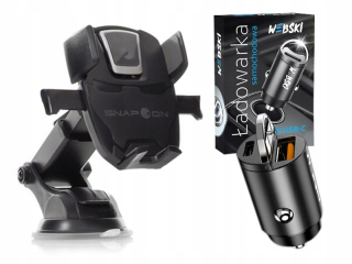 Držiak na telefón - Držiteľ pre smartfón USB/ USB-C napájanie automobilu