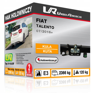 Fiat Talento Towbar, 07/2016-