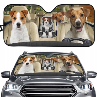 Slnečná clona do auta - Jack Russell Cute Design Sun Sun Sun Shade pre