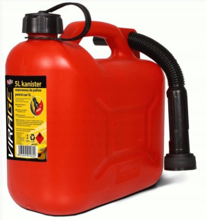 Kanister na benzín - Canister + lievik 5L pre rezervu na vykurovací olej Baniak