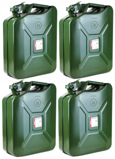 Kanister na benzín - 20L kovový kanister na benzínový olej X4 PCS