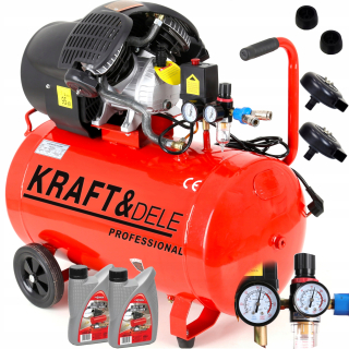 Kompresor - Olejový kompresor kraft a dele kd1483 + 2x NR853 100 l 10 bar
