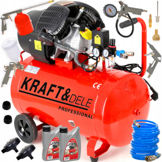 Kompresor - Olejový kompresor kraft a dele kd1483 + kd413 + 2x NR853 100 l 10 bar