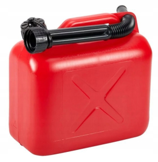 Kanister na benzín - Canister 5L s kosačkami na drevo s palivami z lievika