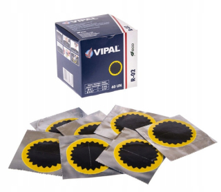 Záplaty, lepisdlo na oprau pneumatík - Náplasti na opravu vnútorných skúmaviek 50 mm R02 VIPAL 40 ks
