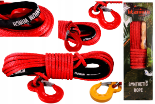 Lano Off-road - Syntetické lano syntetické dyneema 12 mm x 28m háčik