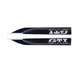 Logo Emblem VW GTi Black and Silver Fenders X2