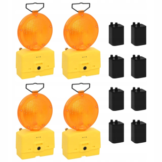 Parkovacia zábrana - Signálne lampy, 4 ks, s batériami, 18x8x37