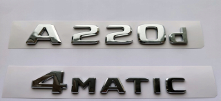 Mercedes 220D 4matický chrómový znak