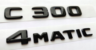 Mercedes C300 4matický Emblmat Plaski čierny