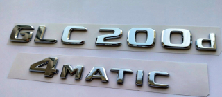 Mercedes GLC 200D 4matický chrómový znak